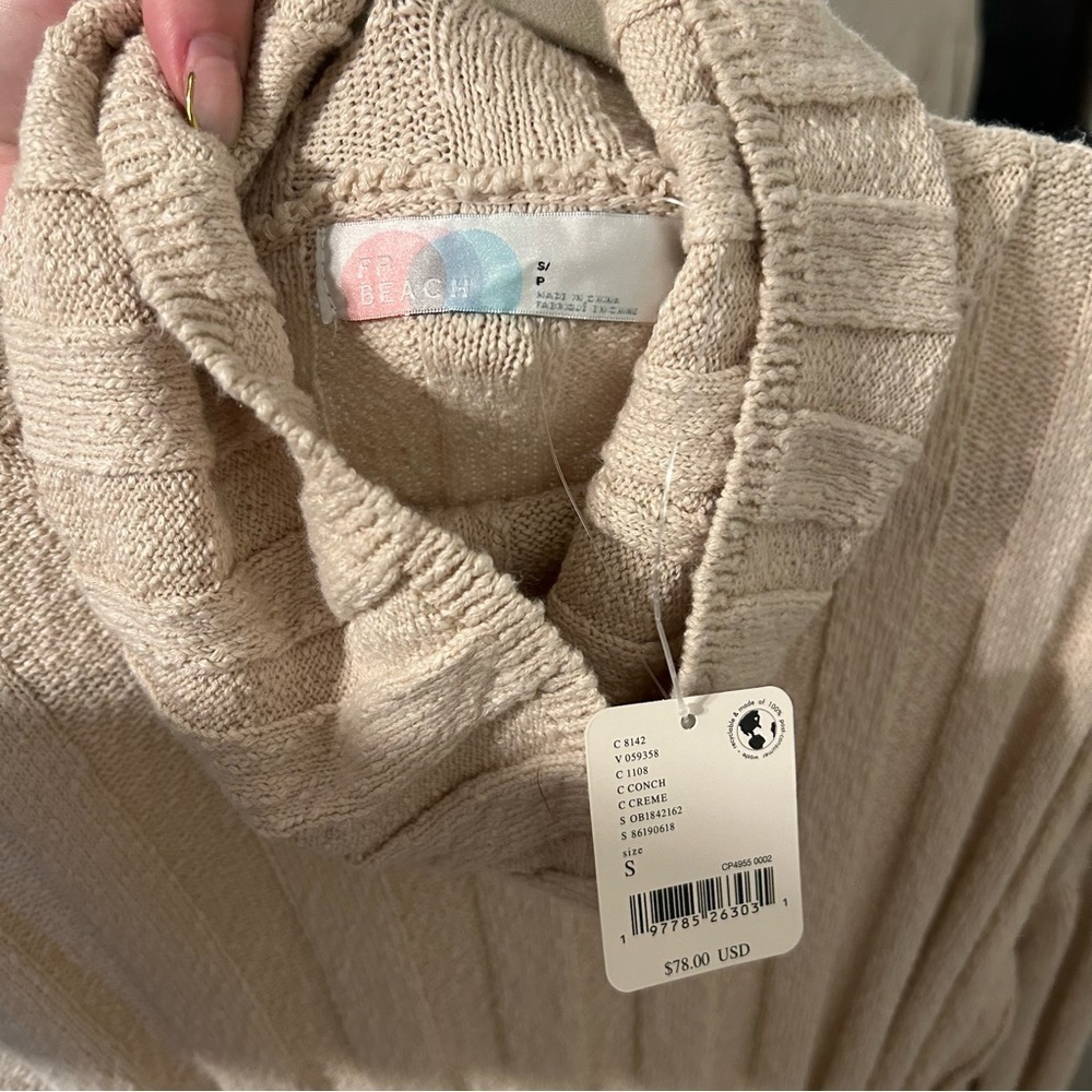 NWT FP Beach Free People Beach Wanda Ribbed Sweater Dress - Small - Picture 5 of 5